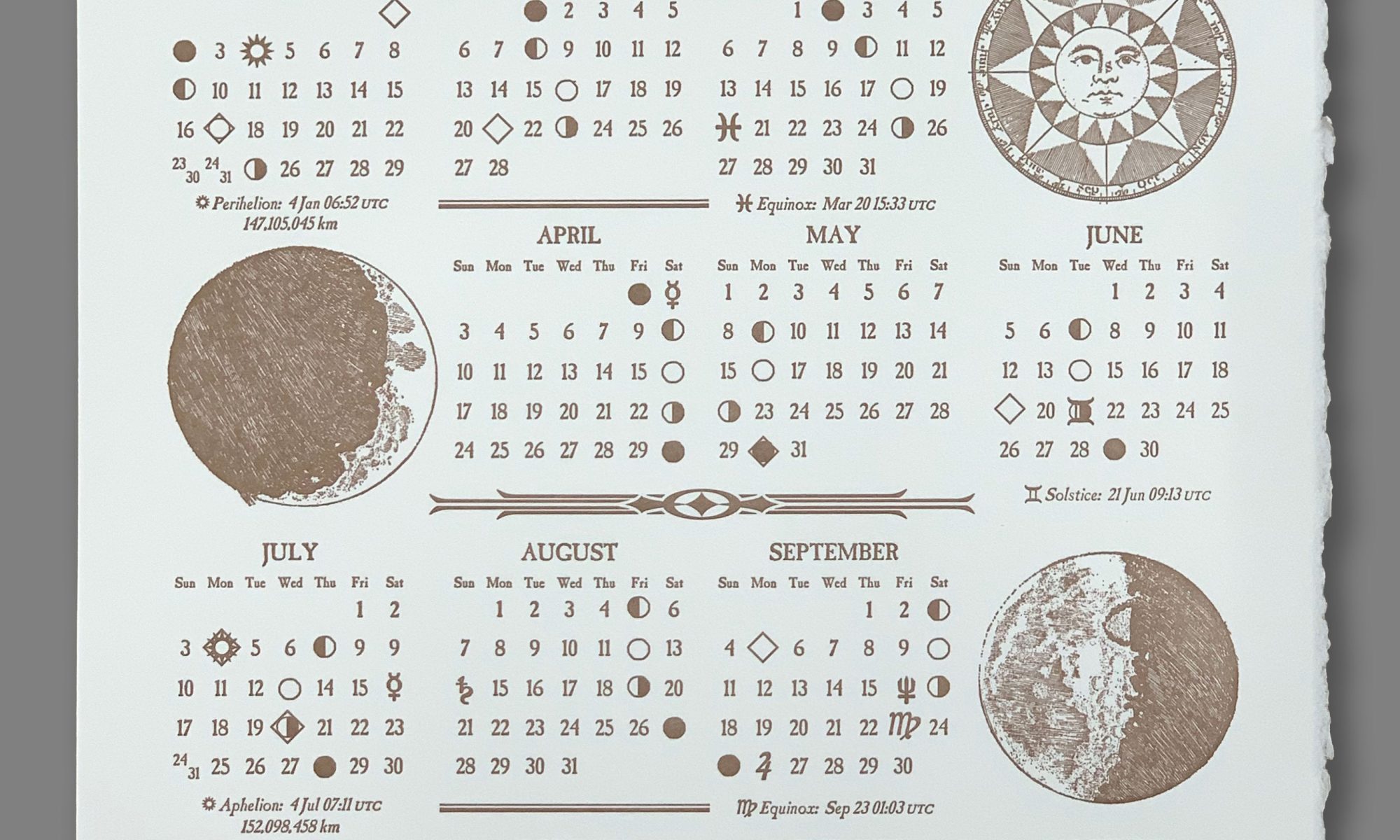 Celestial Calendar 2022 2022 Astronomical Calendar (Dozen) | Reflex Letterpress